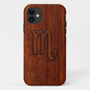 Capa Para iPhone 11 Na moda Scorpio Zodiac Símbolo em Mahogany