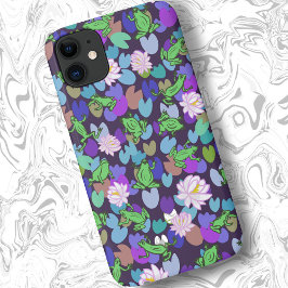 Capa Para iPhone 11 Na moda verde-roxo sapo