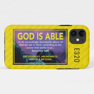 Capa Para iPhone 11 Na moda Yellow GOD IS ABLE Monograma