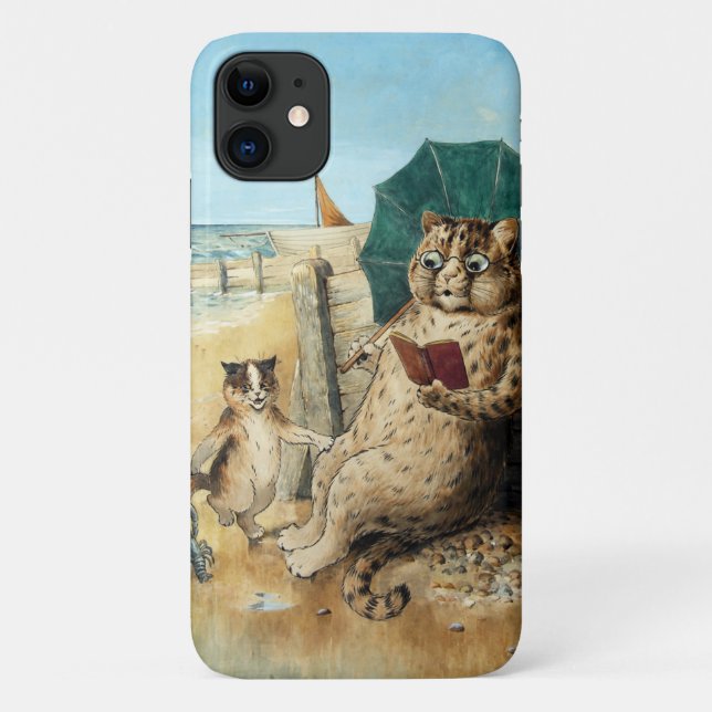 Capa Para iPhone 11 Na Praia, Louis Wain (Verso)