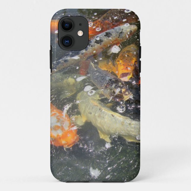 Capa Para iPhone 11 Nadação de Peixes Koi Japoneses (Verso)