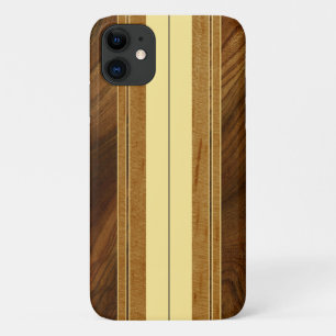 Capa Para iPhone 11 Nalu Mua Faux Koa Wood Surfboard