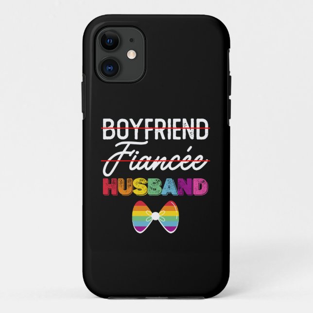 Capa Para iPhone 11 Namorado Noivo Marido Casamento Gay Noivo LGBTQ (Verso)