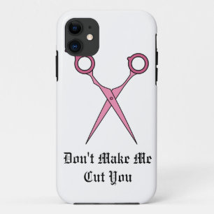 Capa Para iPhone 11 Não me faça cortá-lo (as tesouras cor-de-rosa d