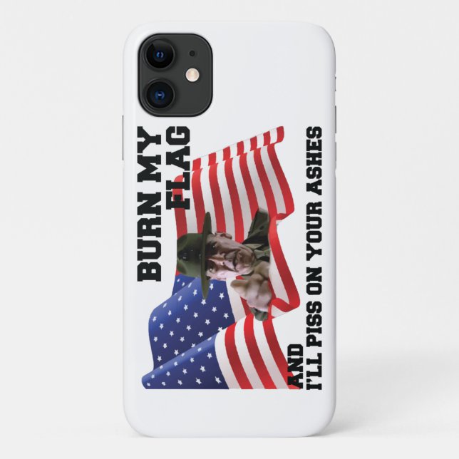 Capa Para iPhone 11 Não queime minha bandeira (Verso)
