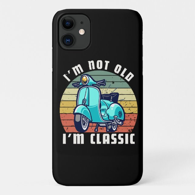Capa Para iPhone 11 não-sou-velho-sou-clássico (Verso)