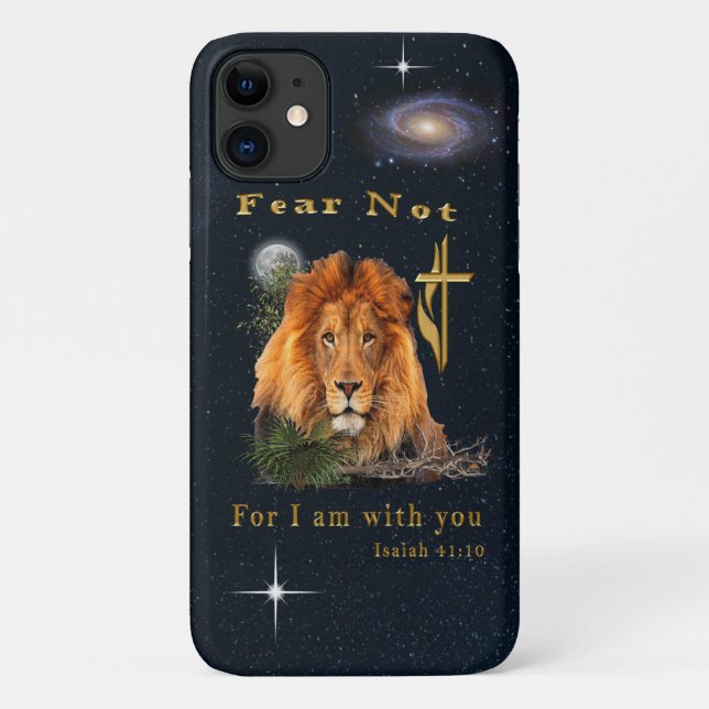 Capa Para iPhone 11 Não temas, pois estou contigo (Verso)