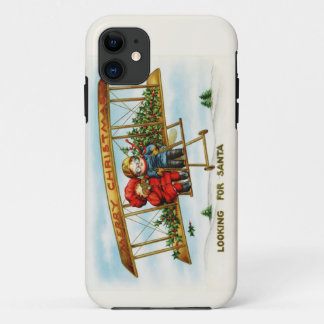 Capa Para iPhone 11 Natais vintages Crianças Procurando Papais noeis
