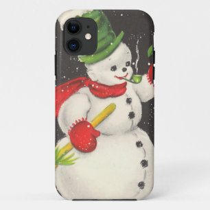 Capa Para iPhone 11 Natais vintages Snowman