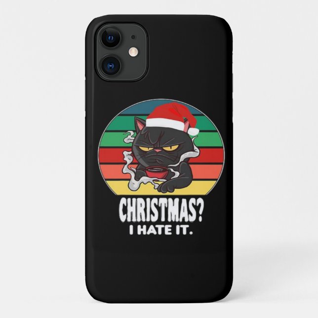 Capa Para iPhone 11 Natal do Gato  (Verso)