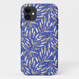 Capa Para iPhone 11 Natal, Ouros, brancos, flocos de neve, inverno