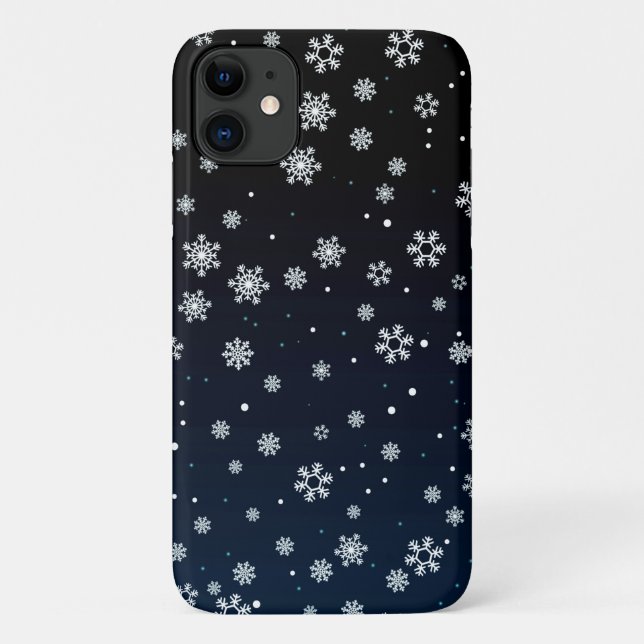 Capa Para iPhone 11 Natal: Padrão de neve (Verso)