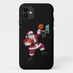Capa Para iPhone 11 Natal Papai Noel Dunking Um Xmas De Basquete