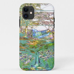 Capa Para iPhone 11 Natureza de Tiffany do vitral de Nouveau da arte