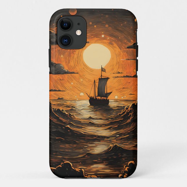Capa Para iPhone 11 Navegação à noite (Verso)