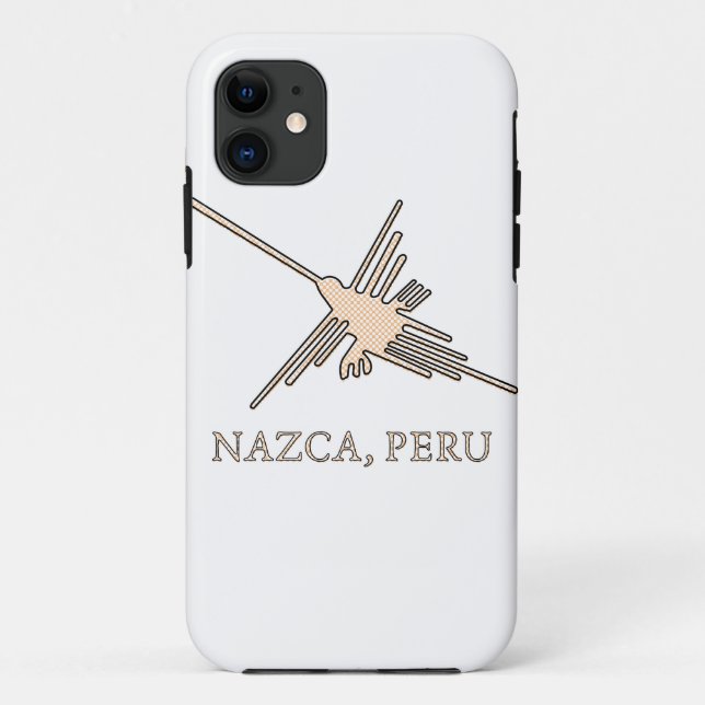 Capa Para iPhone 11 Nazca Hummingbird Geoglyph Newsprint (Verso)
