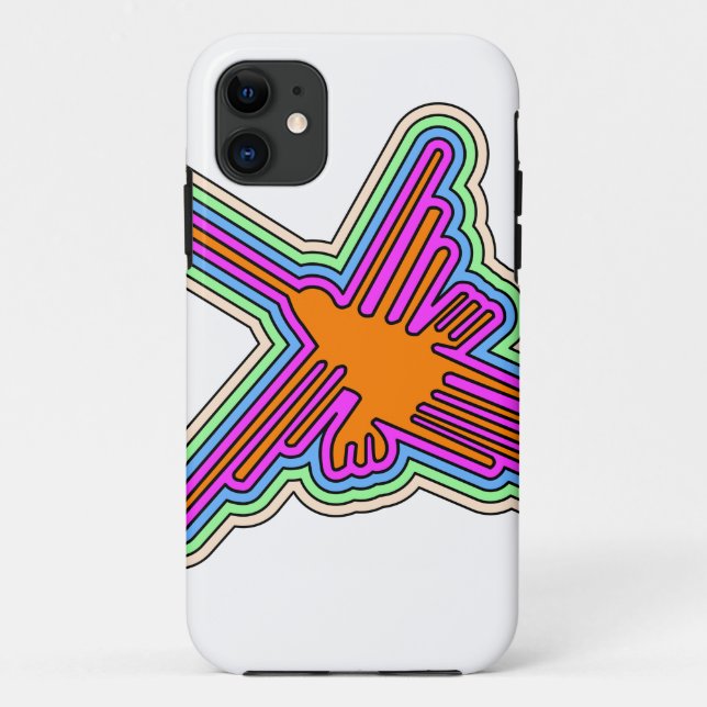 Capa Para iPhone 11 Nazca Hummingbird Peru Drawing (Verso)