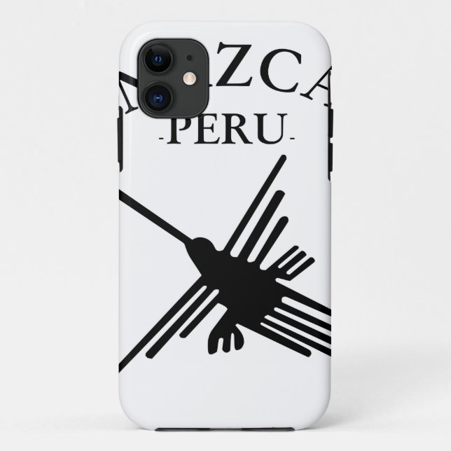 Capa Para iPhone 11 Nazca Peru Hummingbird com texto curvo (Verso)