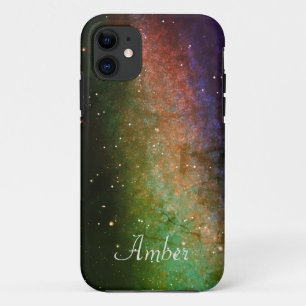 Capa Para iPhone 11 Nebula Espacial Galáxica Céu Noturno Personaliza