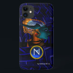 Capa Para iPhone 11 NEMES/HYPER ANDROID,Blue Science Fiction Monograma<br><div class="desc">Quadro de animação artística vibrante e expressivo do nosso filme de ficção científica em 3D "Hyperion World". Nemes,  Deusa das Trevas da Hyperion.</div>