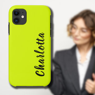 Capa Para iPhone 11 Neon Chartreuse Sólido Cor Personalização person
