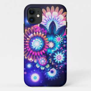 Capa Para iPhone 11 Neon Flowers