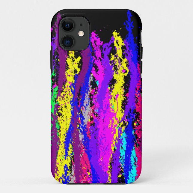 Capa Para iPhone 11 Neon Paint Splatter (Verso)