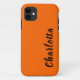 Capa Para iPhone 11 Neon Sunset Orange Solid Color Personalizar (Back)