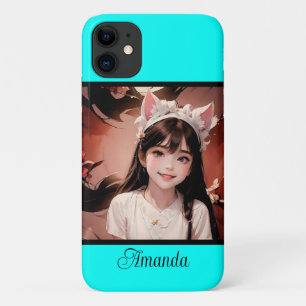 Capa Para iPhone 11 Neon Turquoise, um tom moderno brilhante e moderno