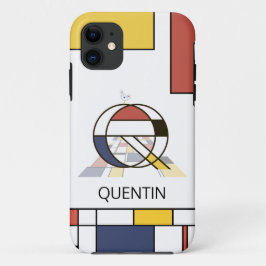 Capa Para iPhone 11 Neoplasticismo Exclusivo Monograma de Arte. Letra 