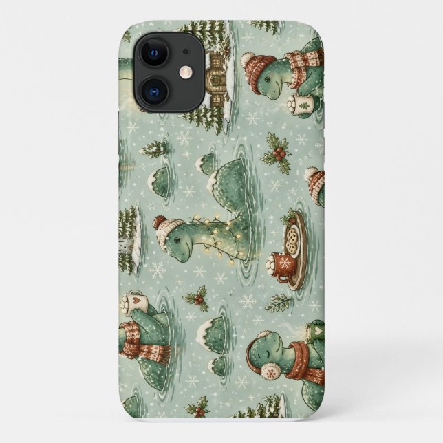 Capa Para iPhone 11 Nessie do Natal Monstro do Lago Ness Aconchegante  (Verso)