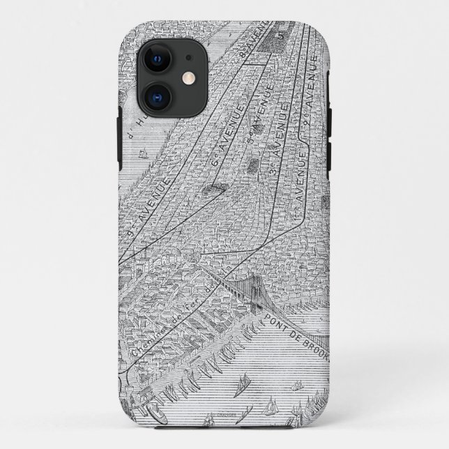 Capa Para iPhone 11 New York: Trem do EL, C1878 (Verso)