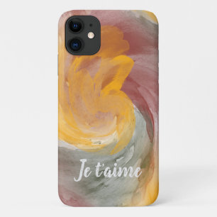 Capa Para iPhone 11 No Love French Autumn Watercolor Paint Swirls