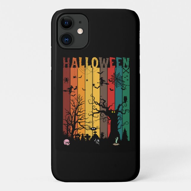 Capa Para iPhone 11 Noite Colorida de Halloween (Verso)