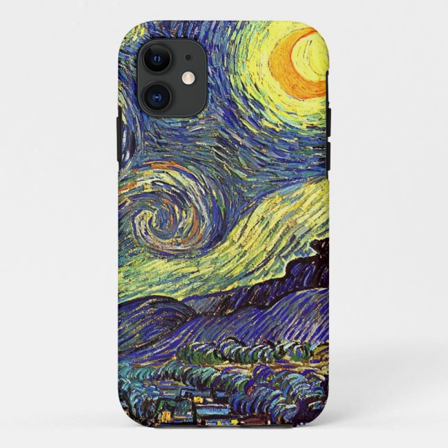 Capa Para iPhone 11 Noite estrelado de Vincent van Gogh (Verso)