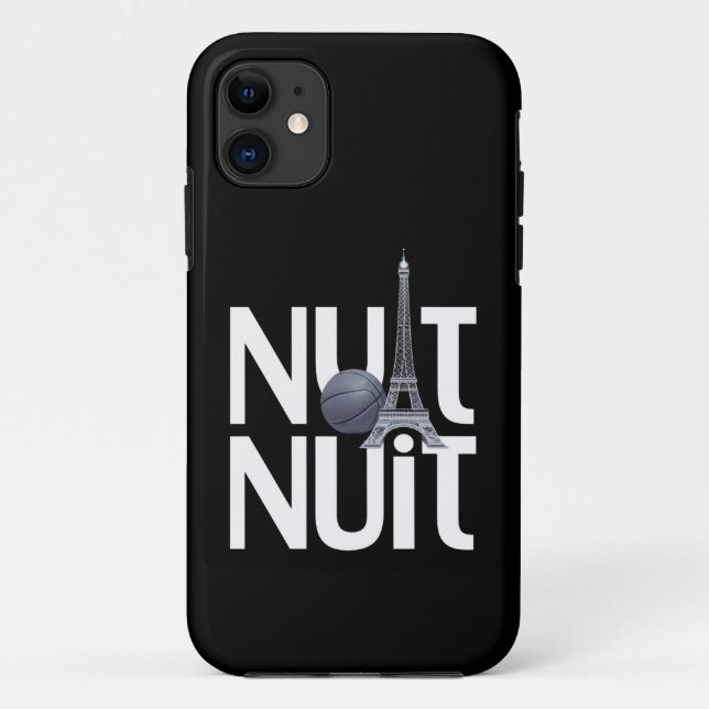 Capa Para iPhone 11 Noite Noite Noite de Basquete Palavra Francesa Tor (Verso)