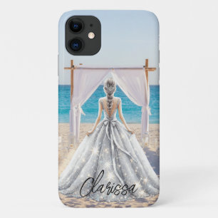 Capa Para iPhone 11 Noiva Dia do Casamento Praia Casamento Vestido Lux
