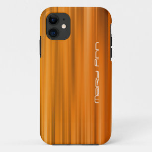 Capa Para iPhone 11 Nome alaranjado elegante do costume da textura