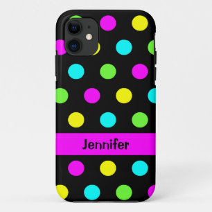 Capa Para iPhone 11 Nome colorido engraçado das bolinhas