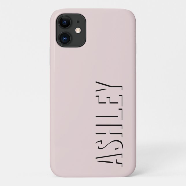 Capa Para iPhone 11 Nome da tipografia ousada bege moderno (Verso)