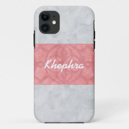 Capa Para iPhone 11 Nome de Aquarela da Cinza Rosa-Rosa-Rosa