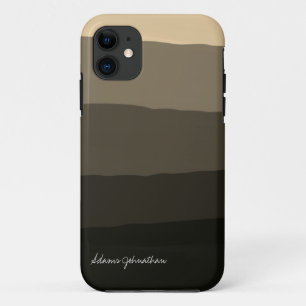 Capa Para iPhone 11 Nome de assinatura personalizado preto e Dourado d