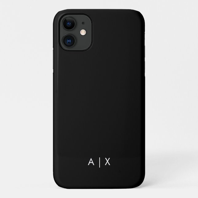 Capa Para iPhone 11 Nome de casal monogramado simples (Verso)