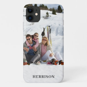 Capa Para iPhone 11 Nome de Família Foto Moderna Simples Bonito Fofo