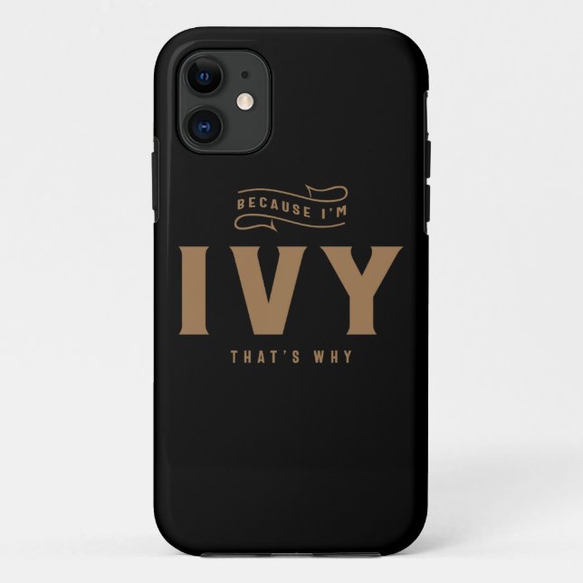 Capa Para iPhone 11 Nome de Ivy Personalizado Nome de Aniversário Ivy  (Verso)