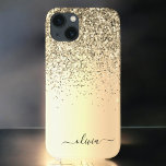 Capa Para iPhone 11 Nome do Glam do Monograma Dourado Glitter Metal<br><div class="desc">Frente Dourada de Folha Metálica e Lente Lente Escovada de Metálica Bruta Nome do Monograma e Telefone Inicial. Isto faz o doce e perfeito aniversário de 16 anos, casamento, chá de panela, aniversário, chá de fraldas ou festa de solteira presente para alguém que ama luxo de luxo e estilos quíticos....</div>