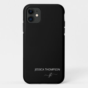 Capa Para iPhone 11 Nome do Monograma de Rapariga de Script Simples de