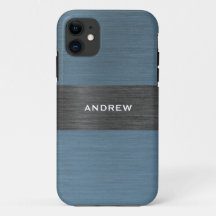 Nome do Monograma Metálico Bruto Azul