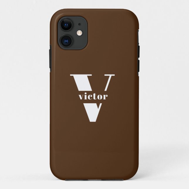 Capa Para iPhone 11 Nome do Monograma Personalização inicial alterável (Verso)