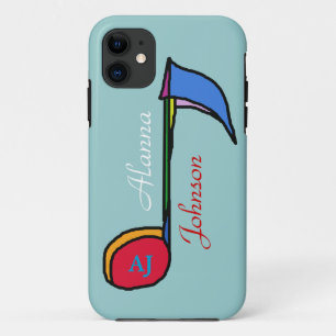 Capa Para iPhone 11 nome e iniciais personalizados música